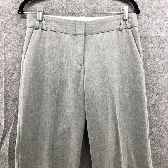 BCBGMaxazria Flare Dress Pants Womens 4 Mid Rise Light Gray Formal Y2K Career - Picture 3 of 11